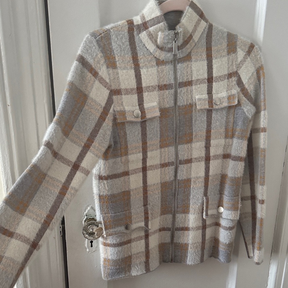 Rachel Zoe Checkered Wool Jacket